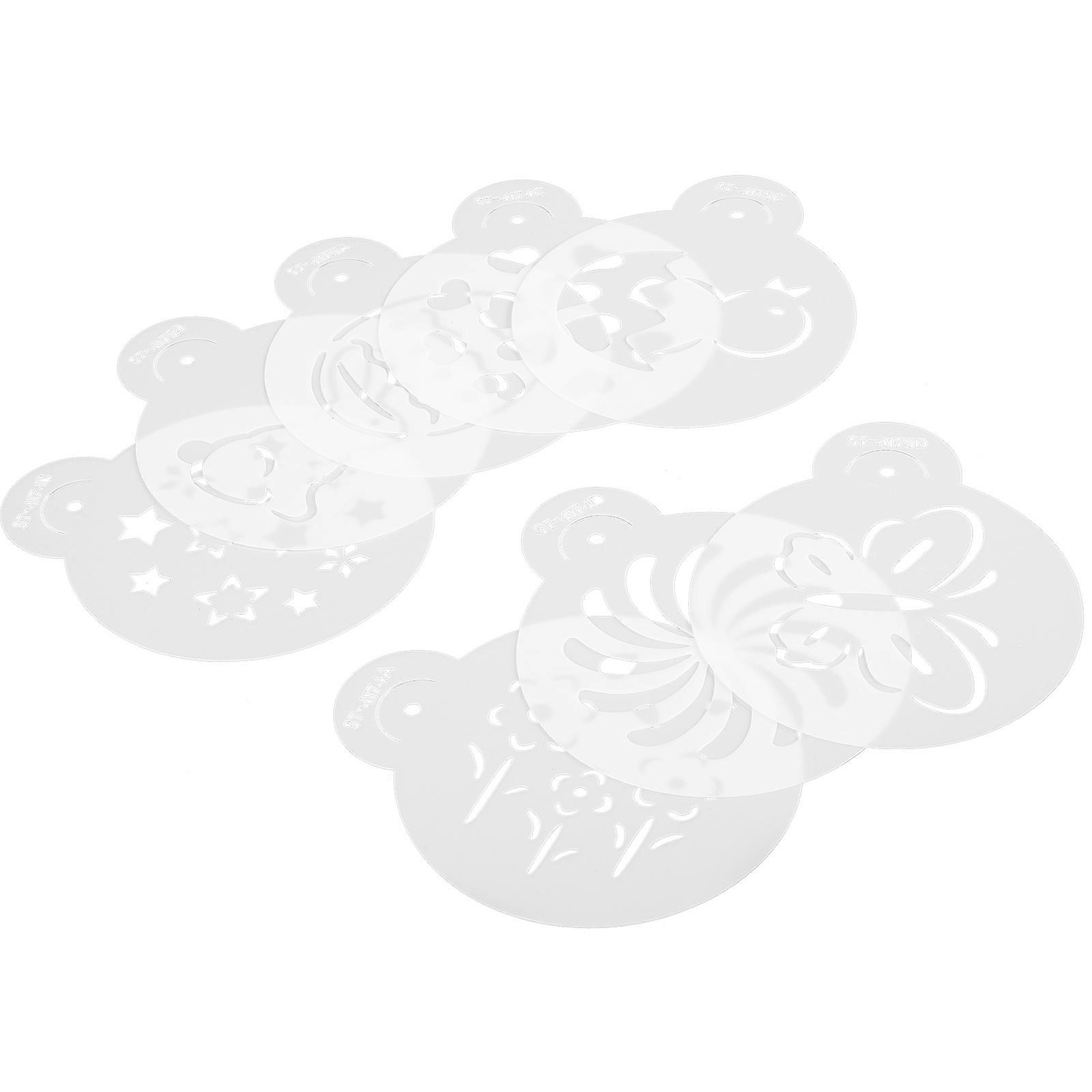 Coffee Stencils Latte Art Decorative Coffee Stencils for 8Pcs Plastic Set