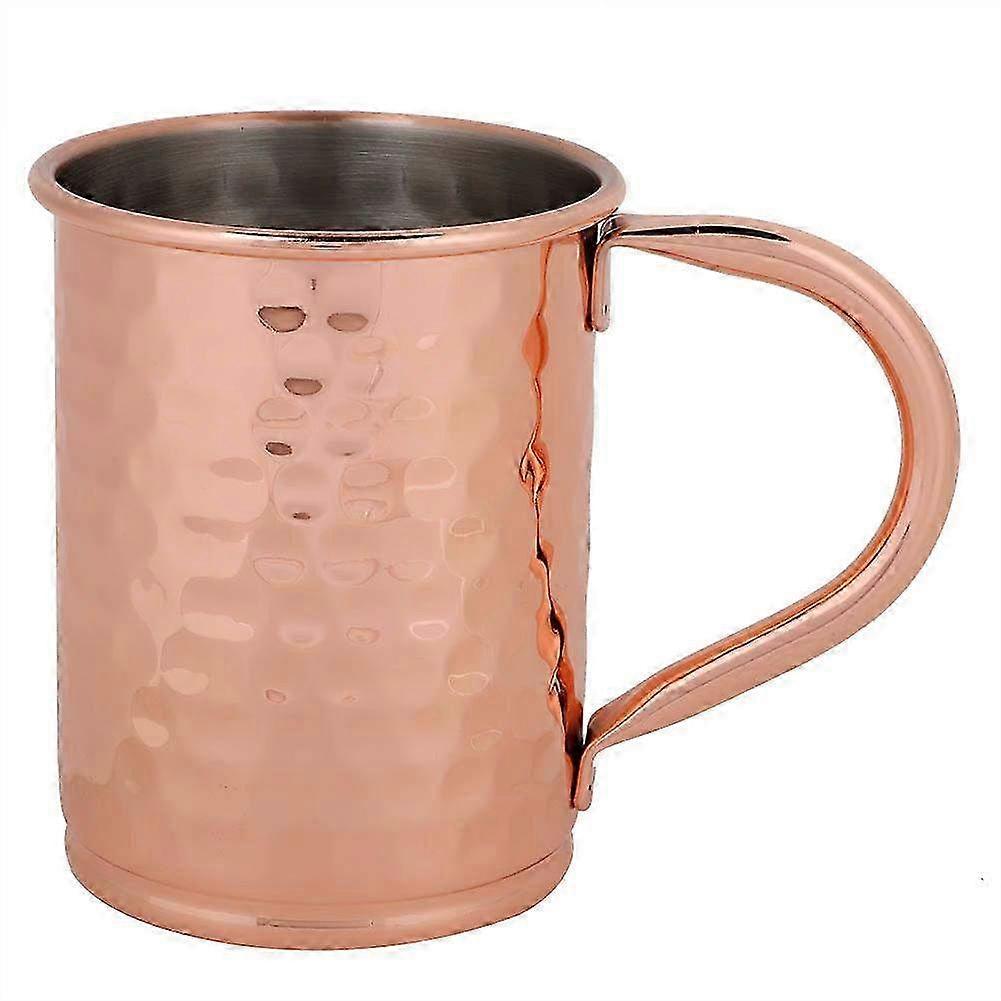 304 Stainless Steel Single Layer Hammered Moscow Mule Cup - Stylish Rose Gold Cocktail Glass for Drinks & Home Bar
