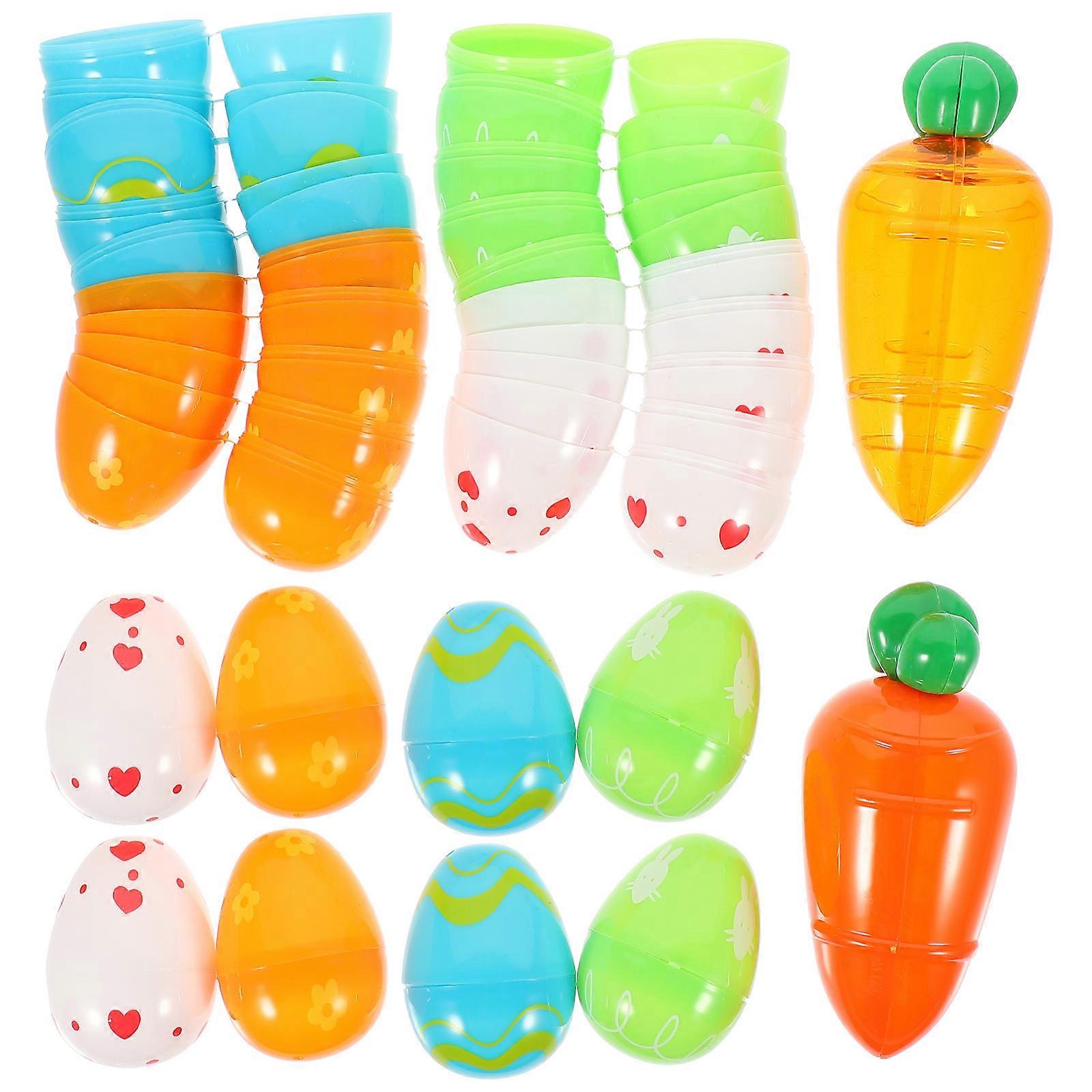 28pcs Fillable Easter Eggs With Carrots For Easter Party Decoration Creative Crafting And Present Boxes