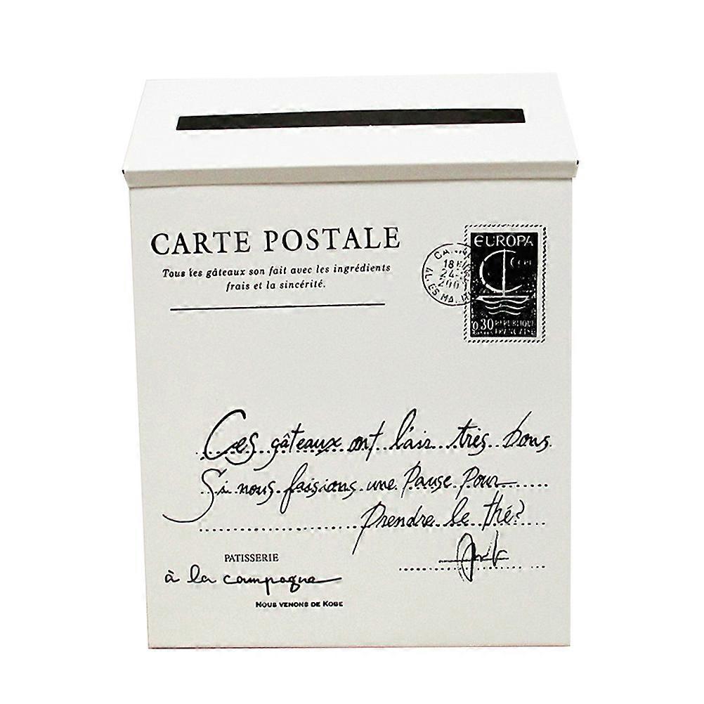 Vintage Letter Box Rectangular Post Box Mailbox Home Wall Ornament 30.00X23.00X6.00CM Decoration 1Set