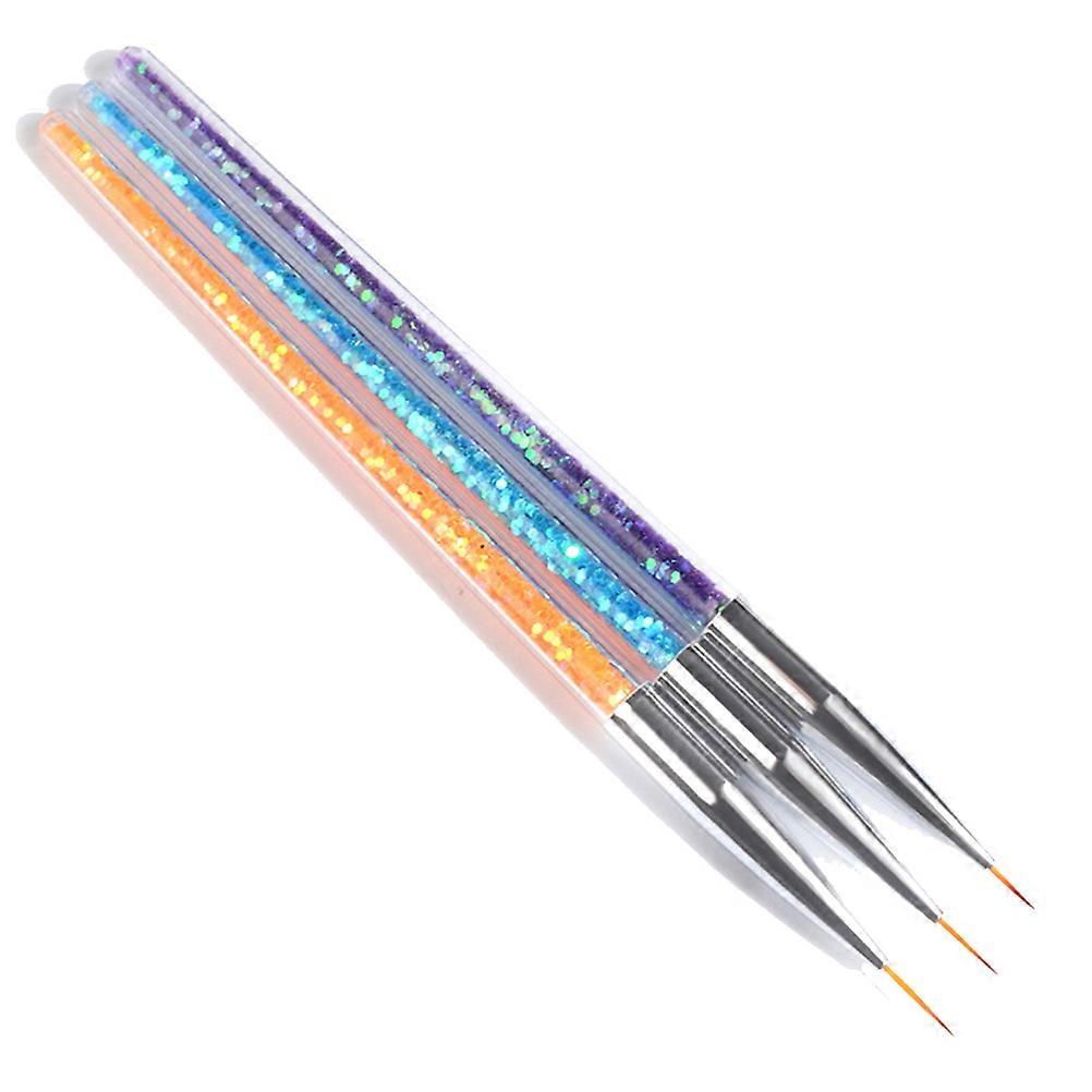 3pcs Professional Nail Art Liner Brush Set for Drawing and Printing Designs