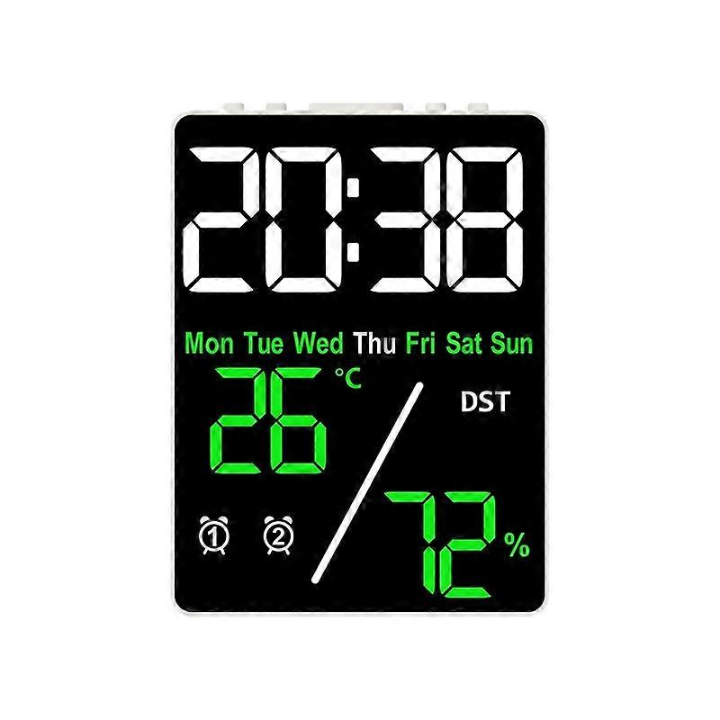 Electronic Alarm Clock Green White