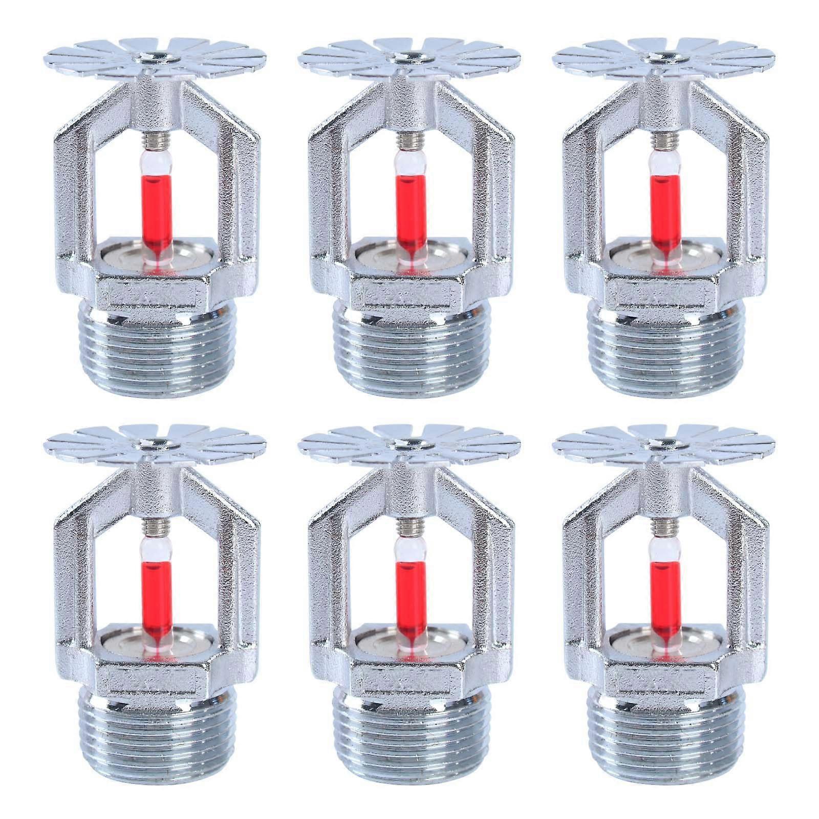 Fire Sprinkler Head Copper Chrome, 3/4' NPT 68.3°C Pendent, K80 Fast Response, 6 Pack