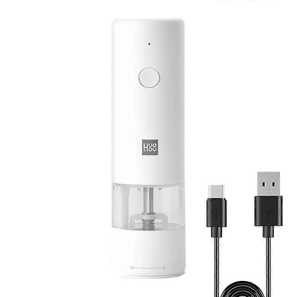 HUOHOU Electric Pepper, Salt & Spice Grinder – Rechargeable, White