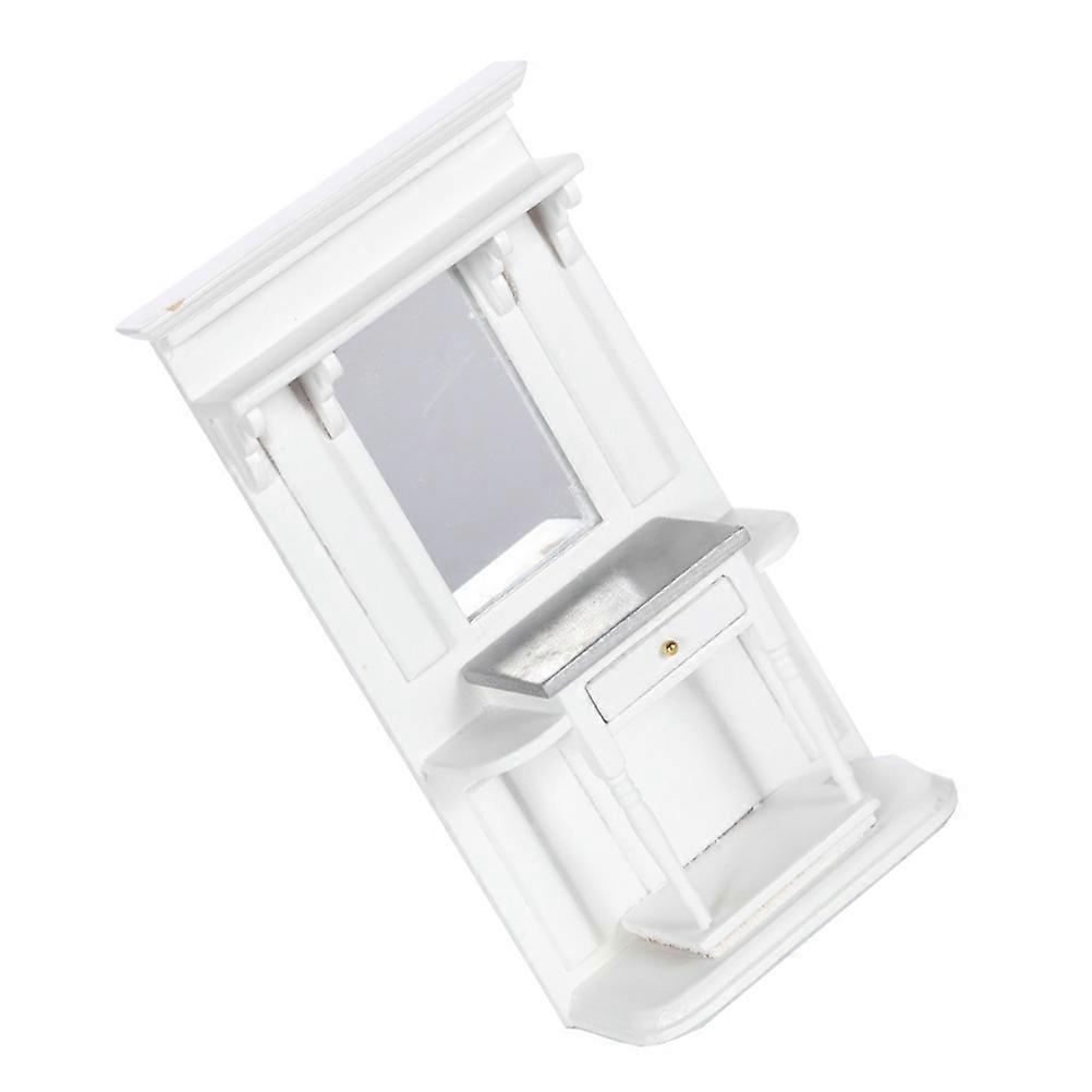 Furniture Model Simple Design Dressing Table White 17.5X10.2CM Suitable For Children 1Pack