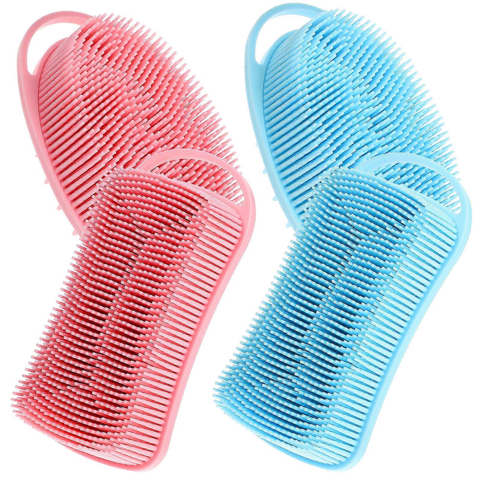 Exfoliating Body Brush For Pets And Adults Suitable For Shower Made With Silicone Material Featuring A Comfortable And Effective Design 4Pcs