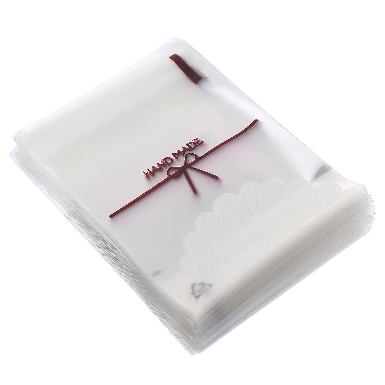 Transparent OPP Self-Seal Cookie Bags for Storage Use 100pcs Reusable Gift Bags