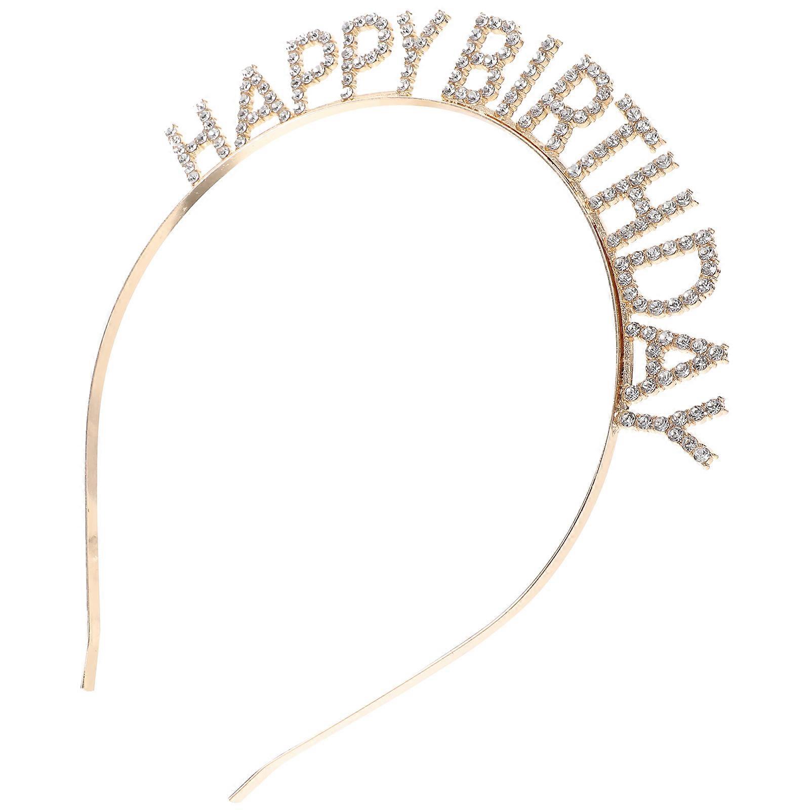 It seems like you're referring to a product description for a **rhinestone crown headband**—likely used as a **birthday tiara** or party accessory.