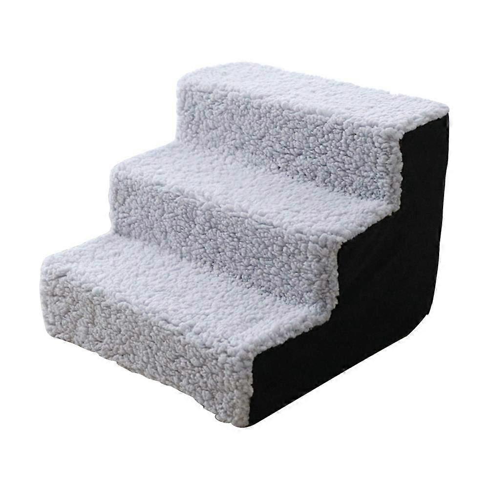 Easy Step Dog Stairs Washable Sponge Pet Ladder For Dogs And Cats 30/40 Cm High 3-4 Layer White And Black Sofa Or Bed