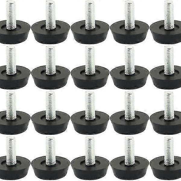 Justerbar fod til møbeljusteringsfødder M6 skruefødder sort SZRH A-S