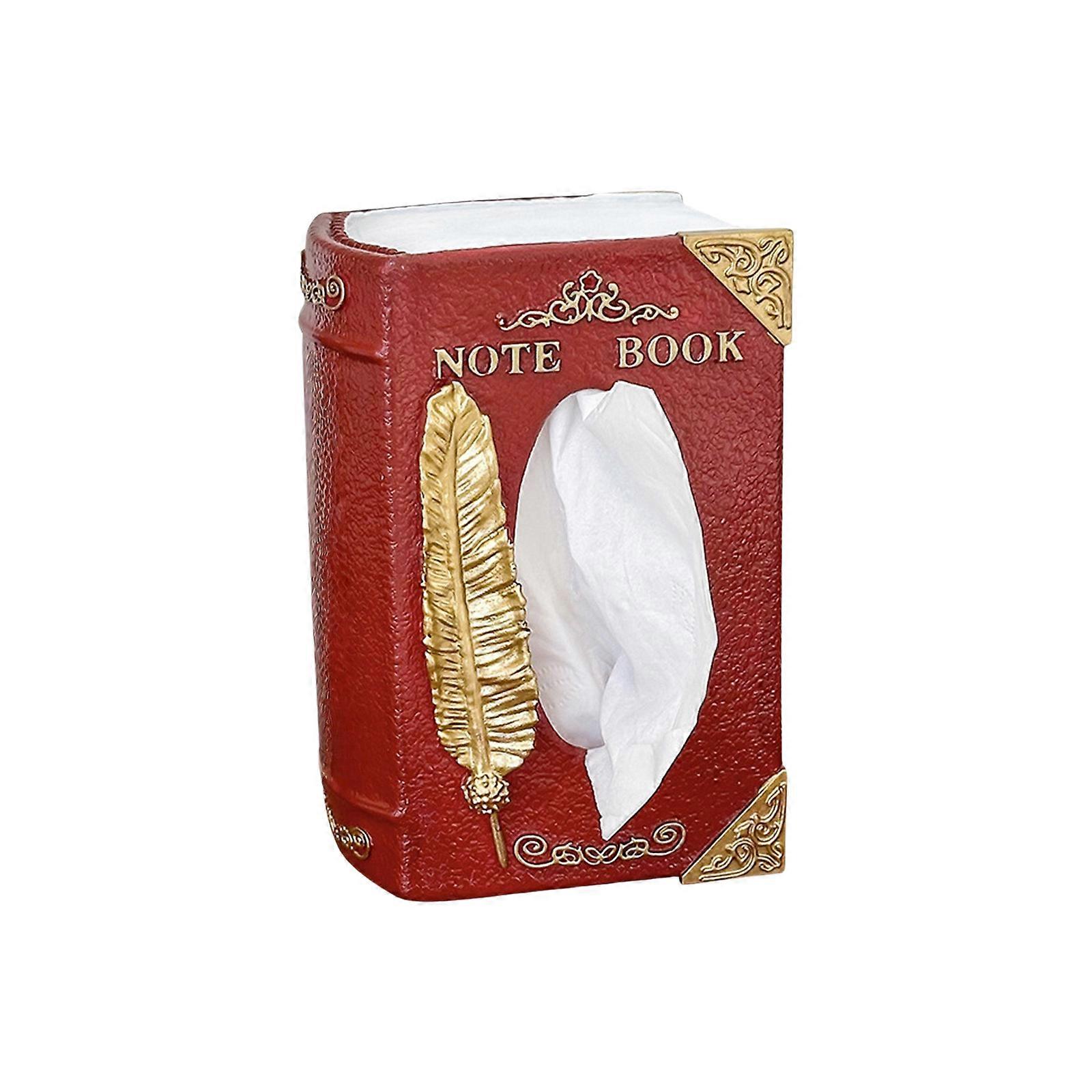 Decorative Book Shaped Tissue Dispenser Kitchen Countertop Organizer Multipurpose Storage Solution for Napkins Multicolor