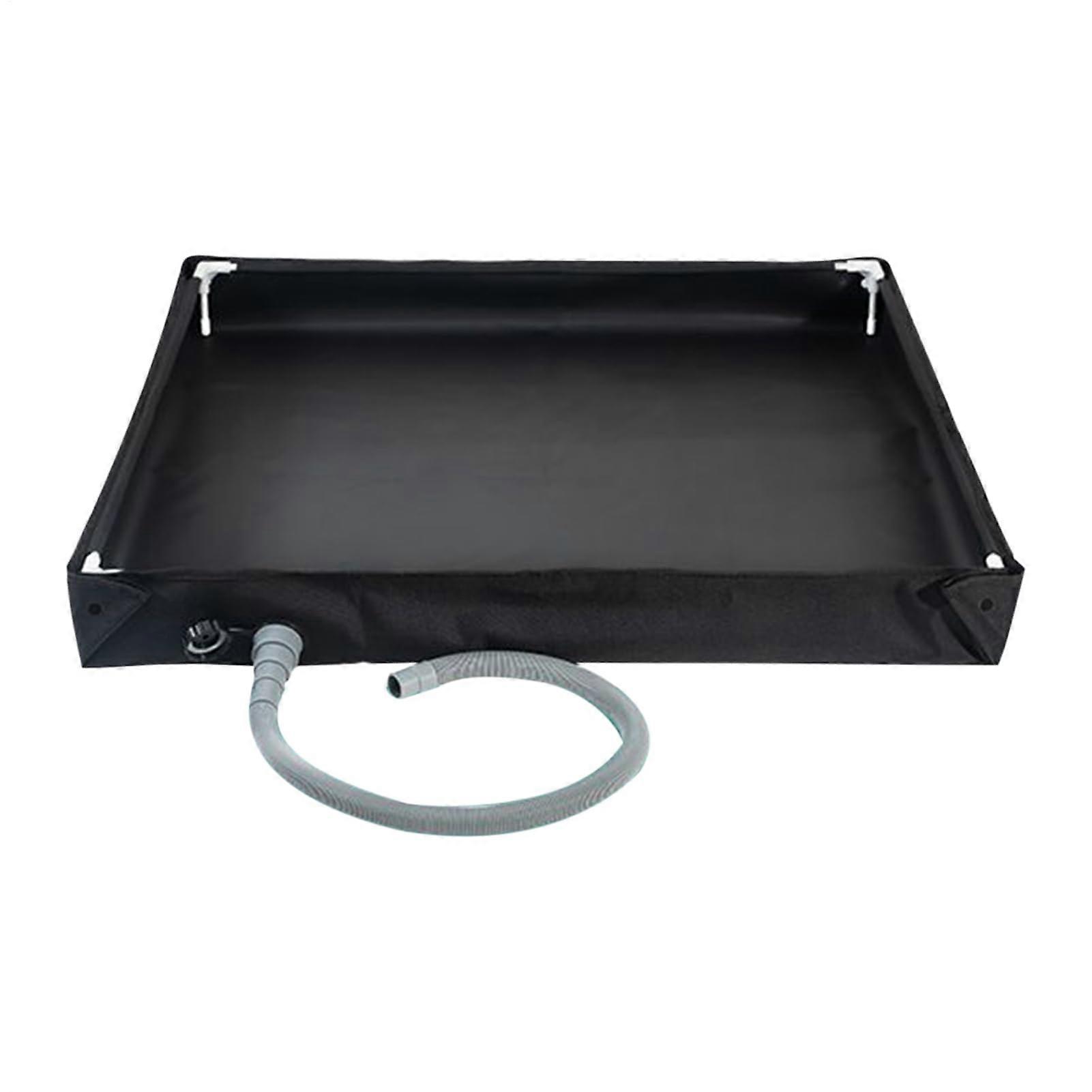 Foldable Shower Base Portable Bathtub with Drain Pipe Pet Shower Tray Multifunctional Water Bucket for Travel Beach Tent RV 80*80*10cm