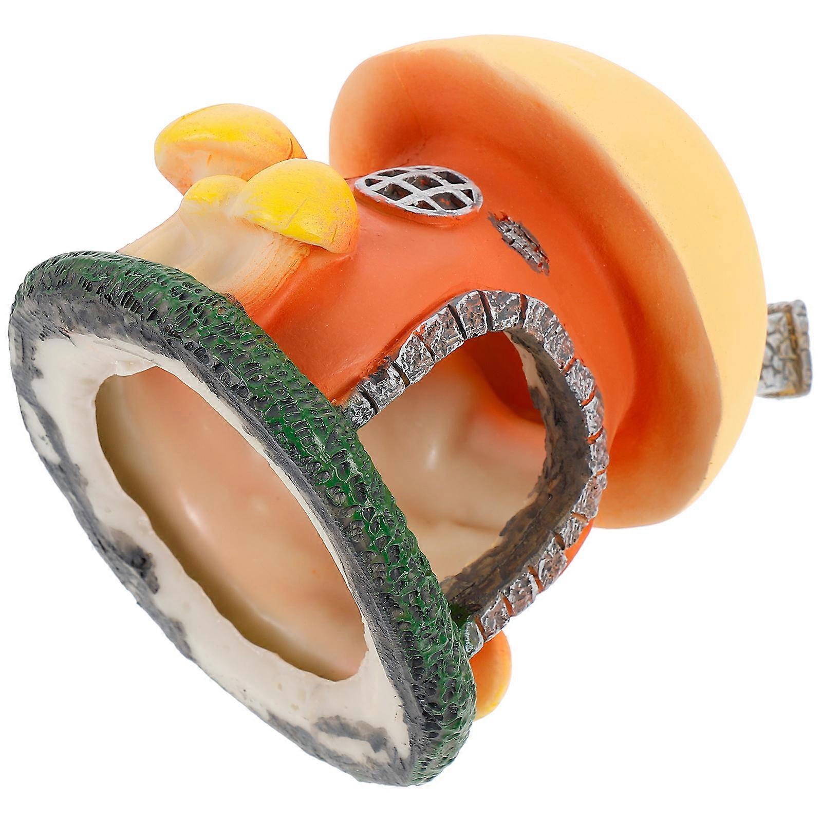Aquarium Ornaments 1Pcs Mushroom Shape Hiding Place Multi Resin for Reptile Housing