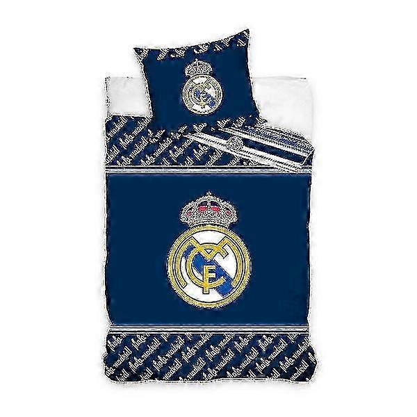 Real Madrid Club Emblem 100 % coton simple couette et taie d’oreiller ensemble