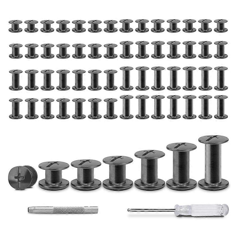 120 Sets Leather Rivet Binding Screws Hardware Fasteners for Belts, Wallets, Bags, Collars B