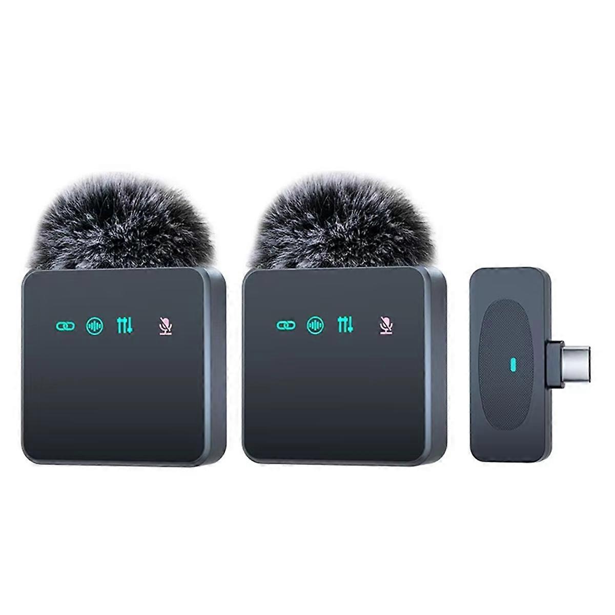 Lavalier Microphone with Noise Reduction Recording Mute Function,B