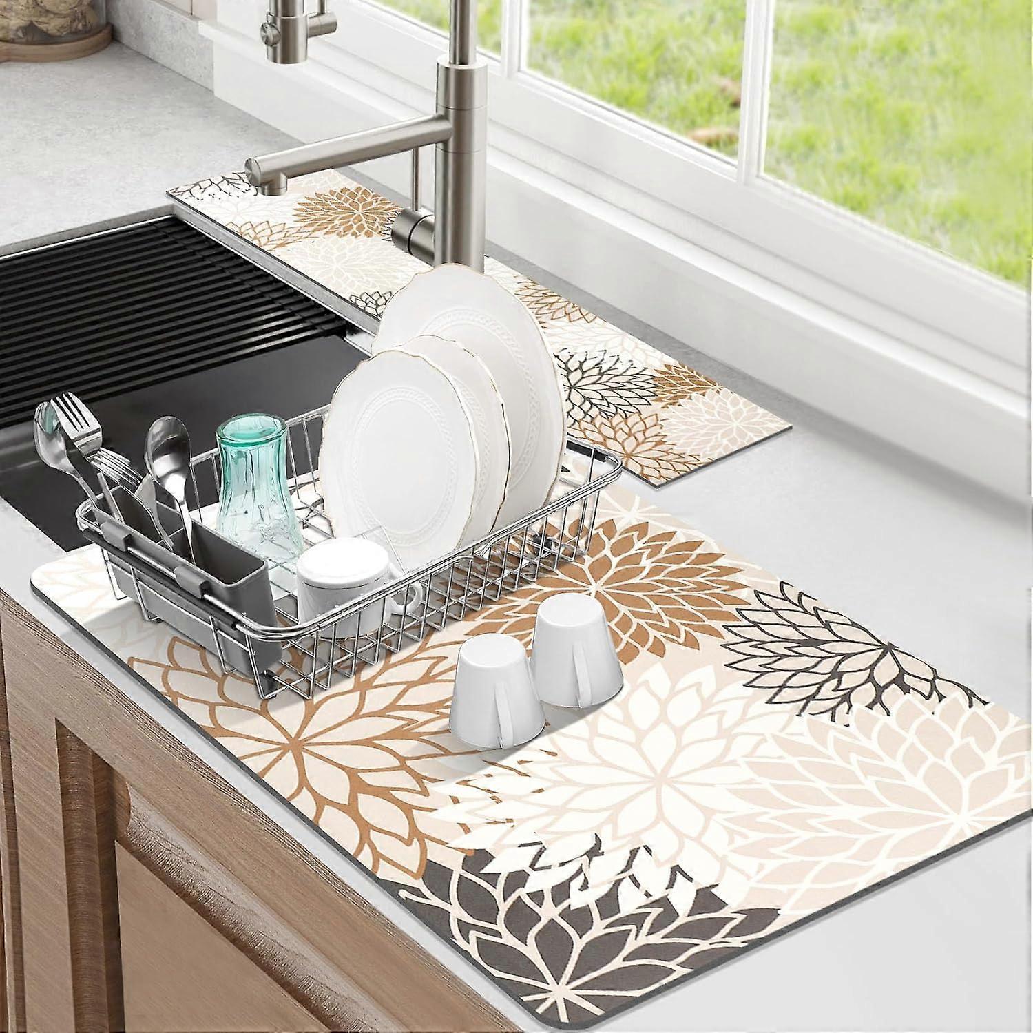 2-piece dish drying mat and sink splash guard