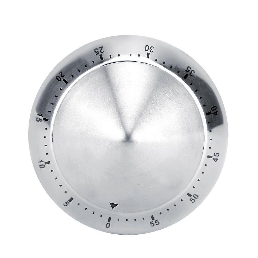 Stainless Steel 60-Min Mechanical Kitchen Timer Silver 8x5.5cm