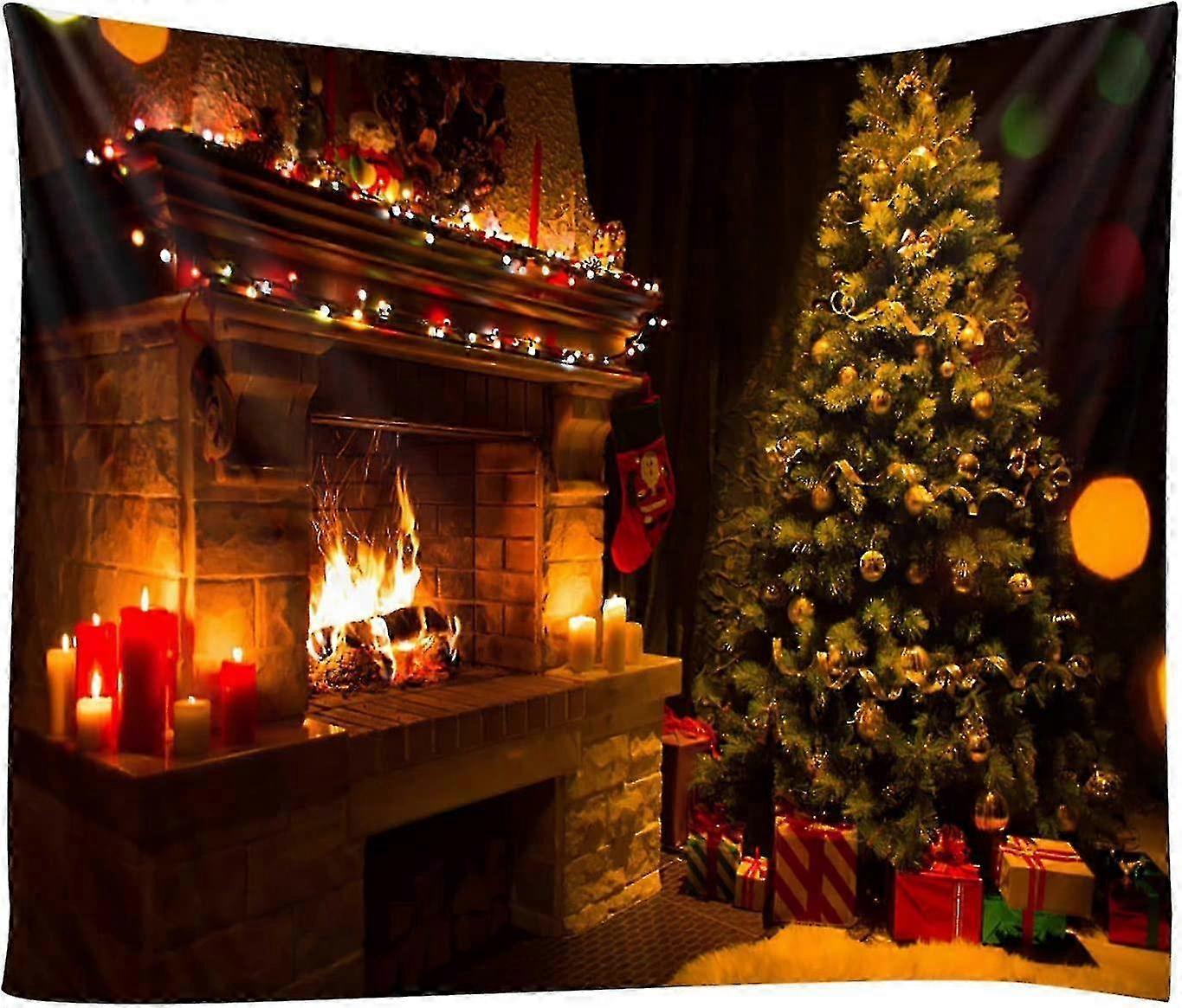 Christmas Tapestry Christmas Tree Fireplace Pattern,2#