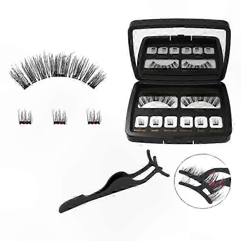 Magnetic Eyelashes with 3D Natural Appearance, No Glue or Liner Needed, Dual Magnetic Lash Set