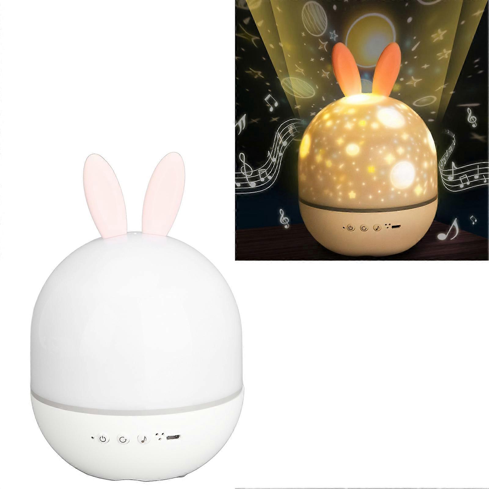 Kids LED Rabbit Night Light Projector with Bluetooth Speaker & Remote
