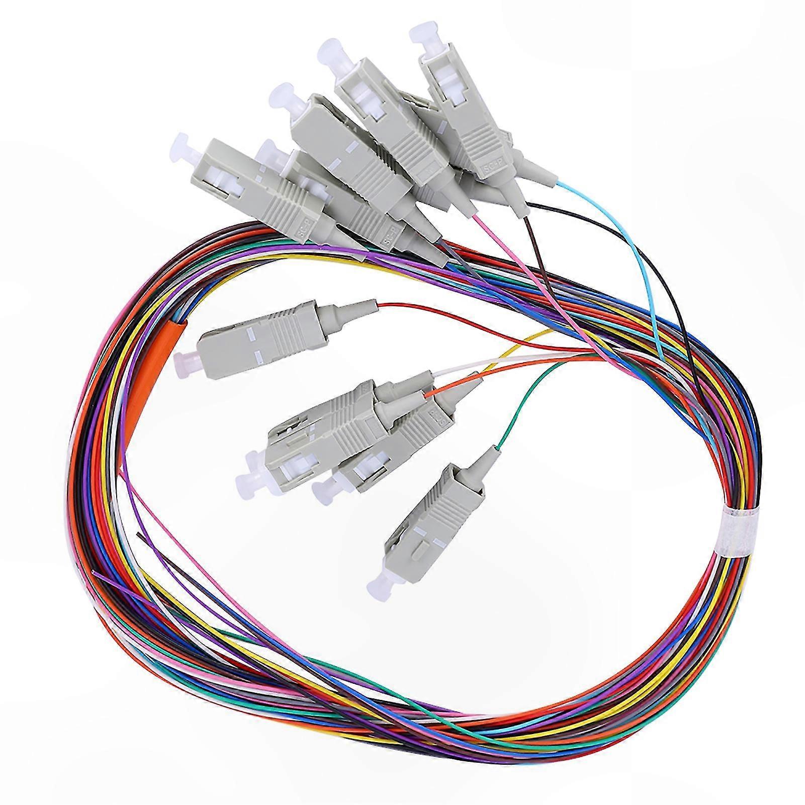 12-Core Multimode Fiber Optic Pigtail, 62.5/125 UPC PVC Jacket