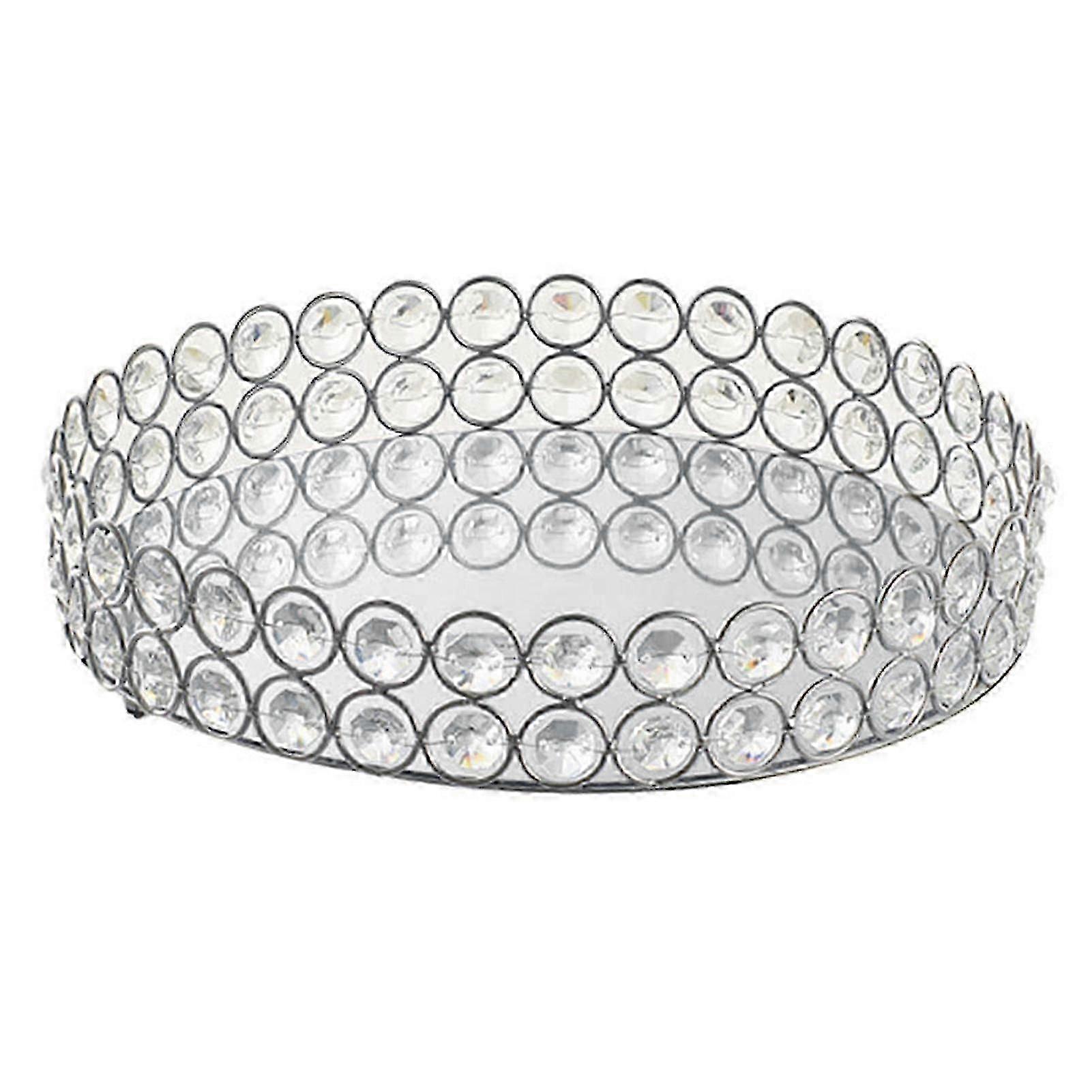 Makeup Tray Multifunctional Large Capacity Mirrored Faux Crystal Co...