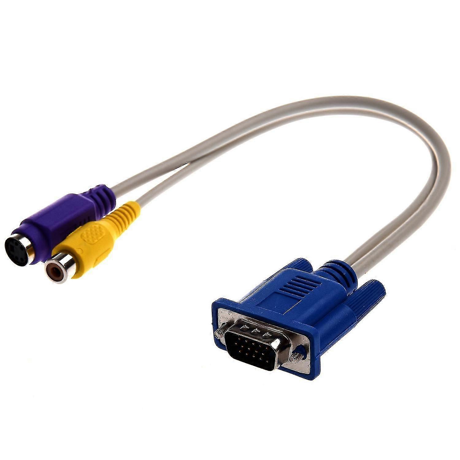 VGA to S-video/RCA Cable Adapter for TV-out