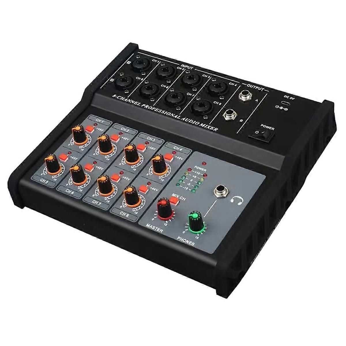 Multi-Function Mixing Console Digital 8 Channel Audio Mixer Stereo for Recording DJ Sound Mixers Li