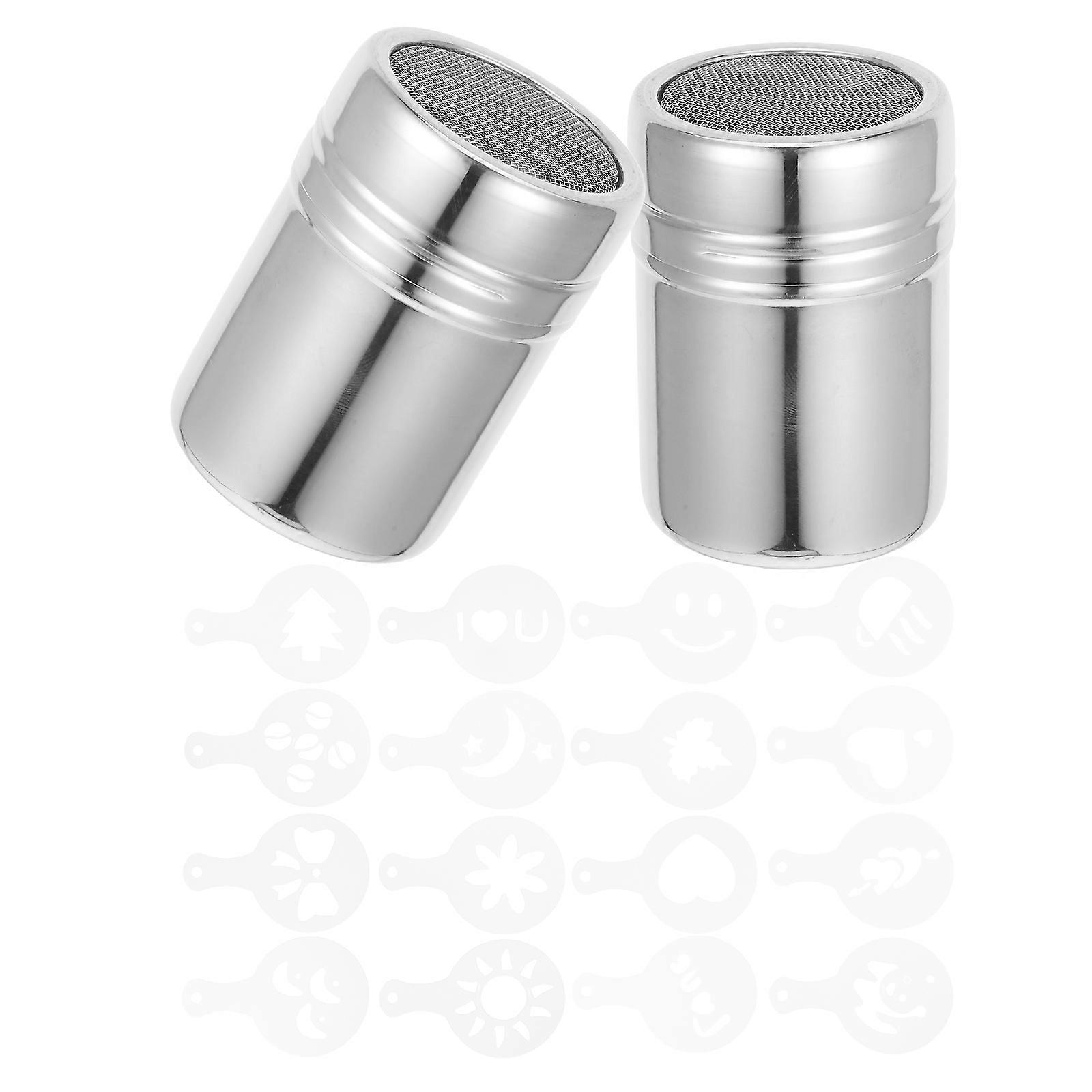 Adjustable Powdered Sugar Shaker Duster Set for Daily Use 1Set Silver