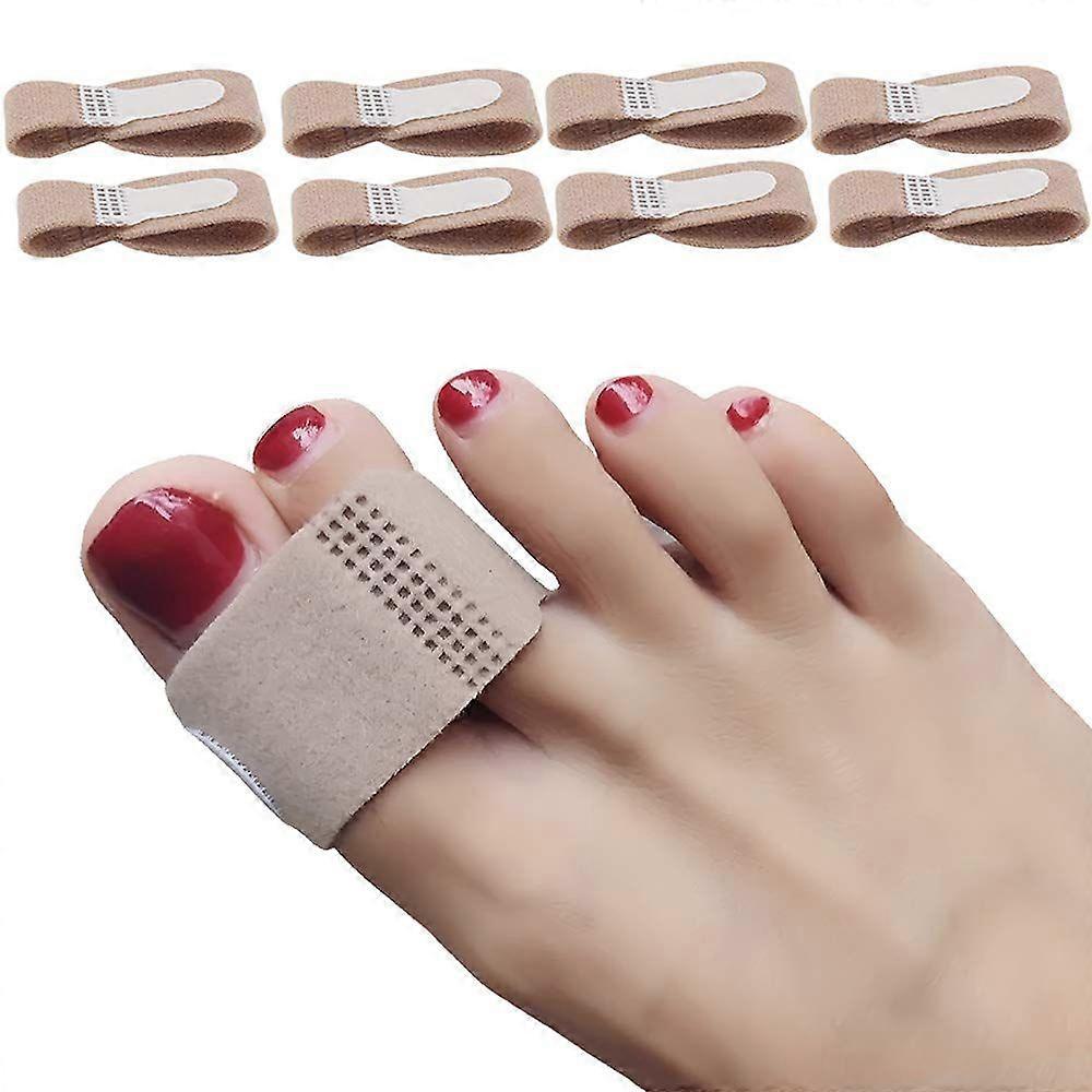 Lengthened Broken Toe Wraps for Your Big Toes, 8pcs Fabric Toe Splint Toe Cushioned Bandages Finger Protectors Straightener Hammer Toe Separators