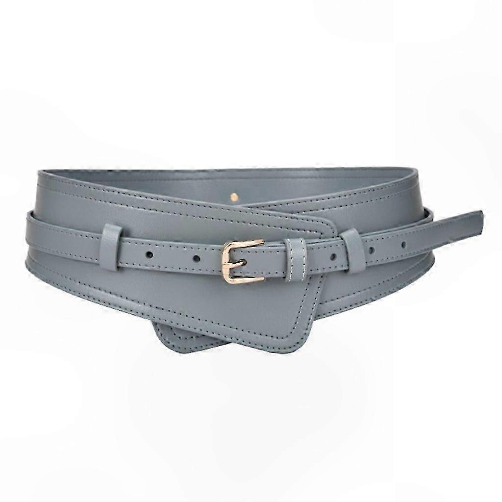 Leather Waist Belt with Pin Buckle and Corset Design for Adjustable Fit
