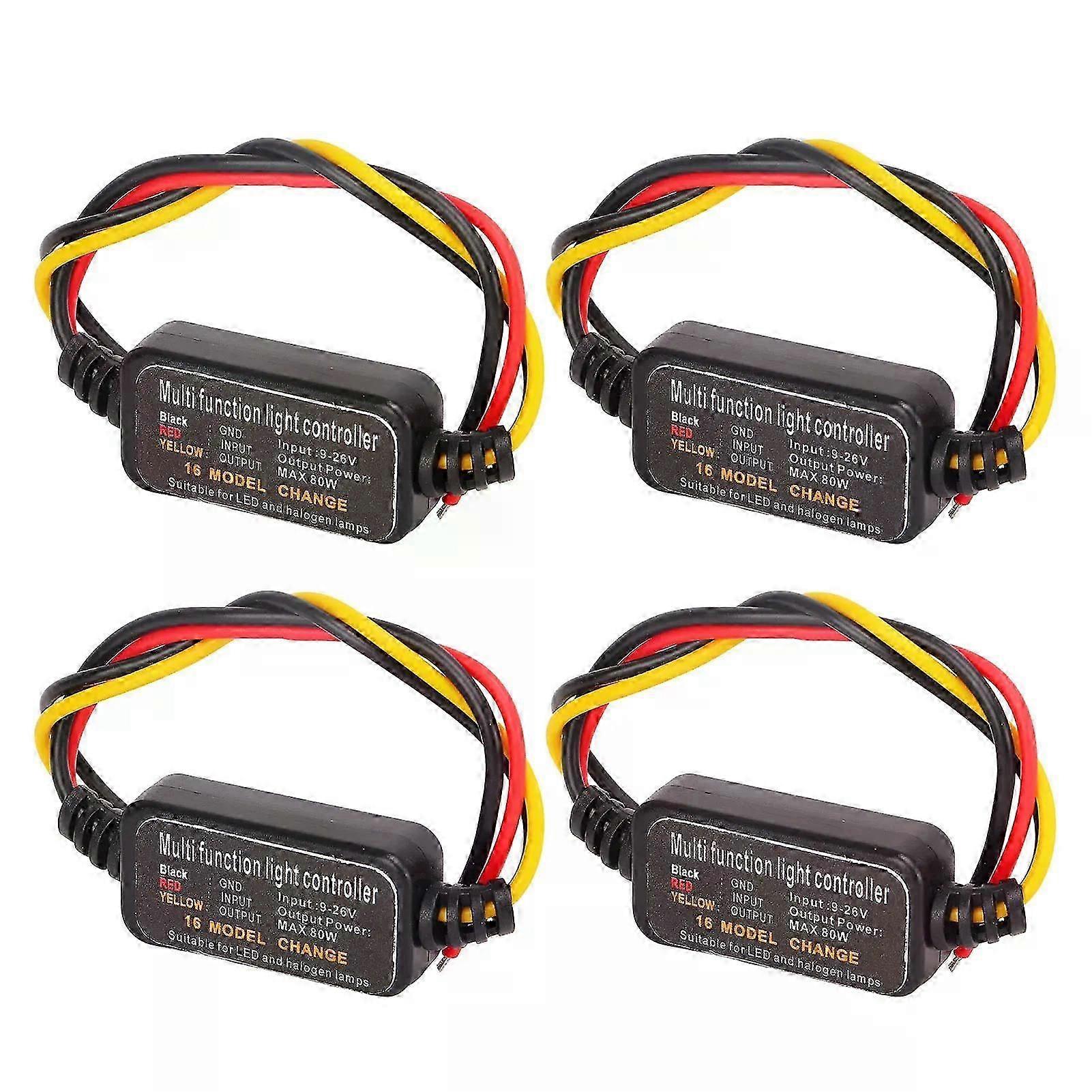 4PCS DC926V LED Brake Light Flasher Strobe Controller 16 Modes Adjustable Fit For  Car Motorcycle