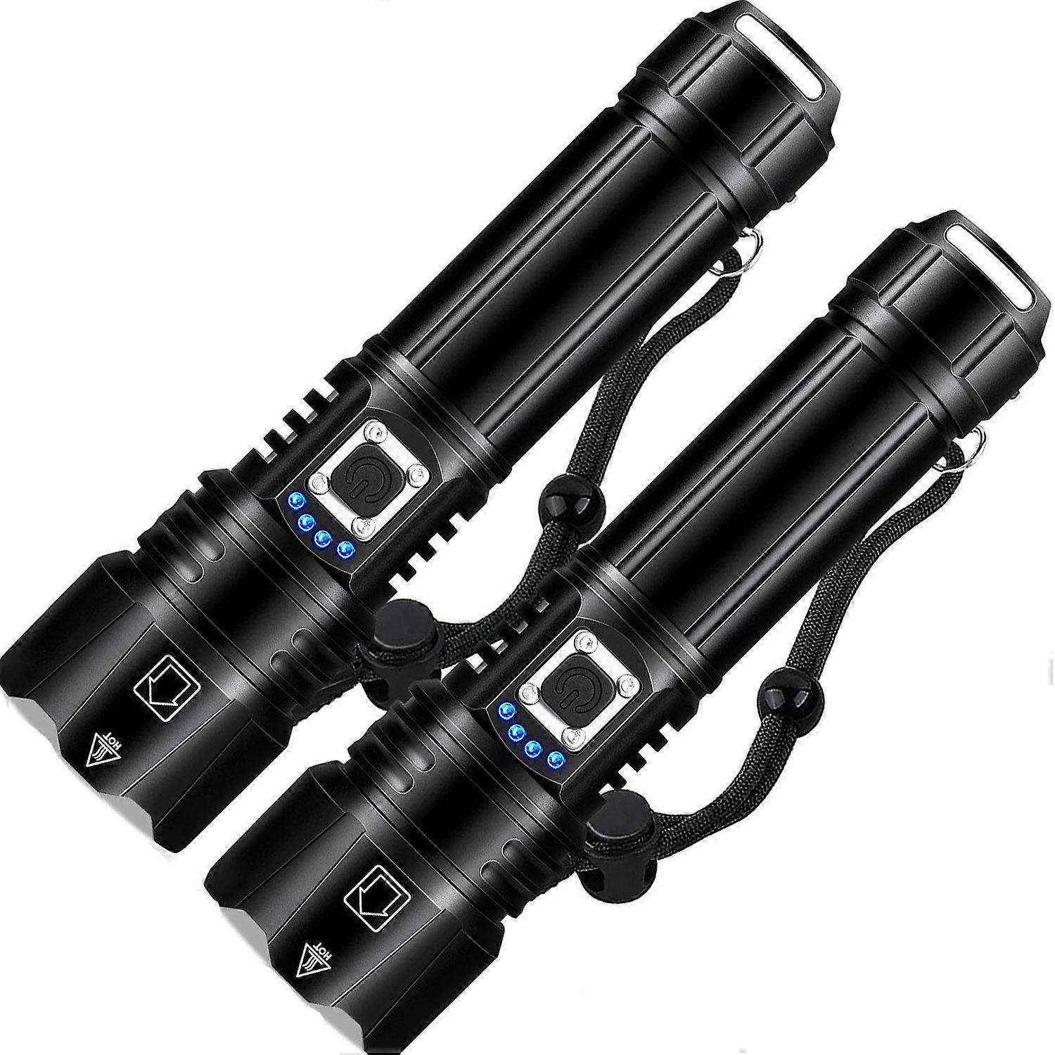 Flashlights High Lumens Rechargeable, Super Bright LED Flashlight with 5 Modes, Waterproof Powerful Flash Light Multifunctional Flashlights for Home E