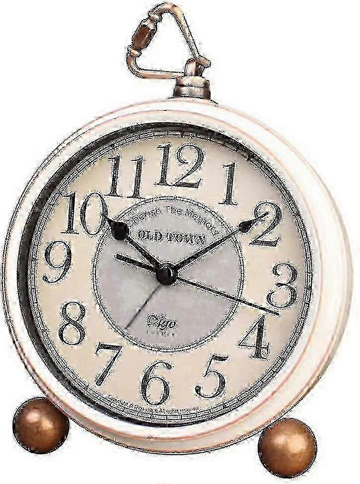 Retro Vintage Desk Clock: Non-Ticking, Decorative Alarm Clock, Battery-Powered for Small Table Top