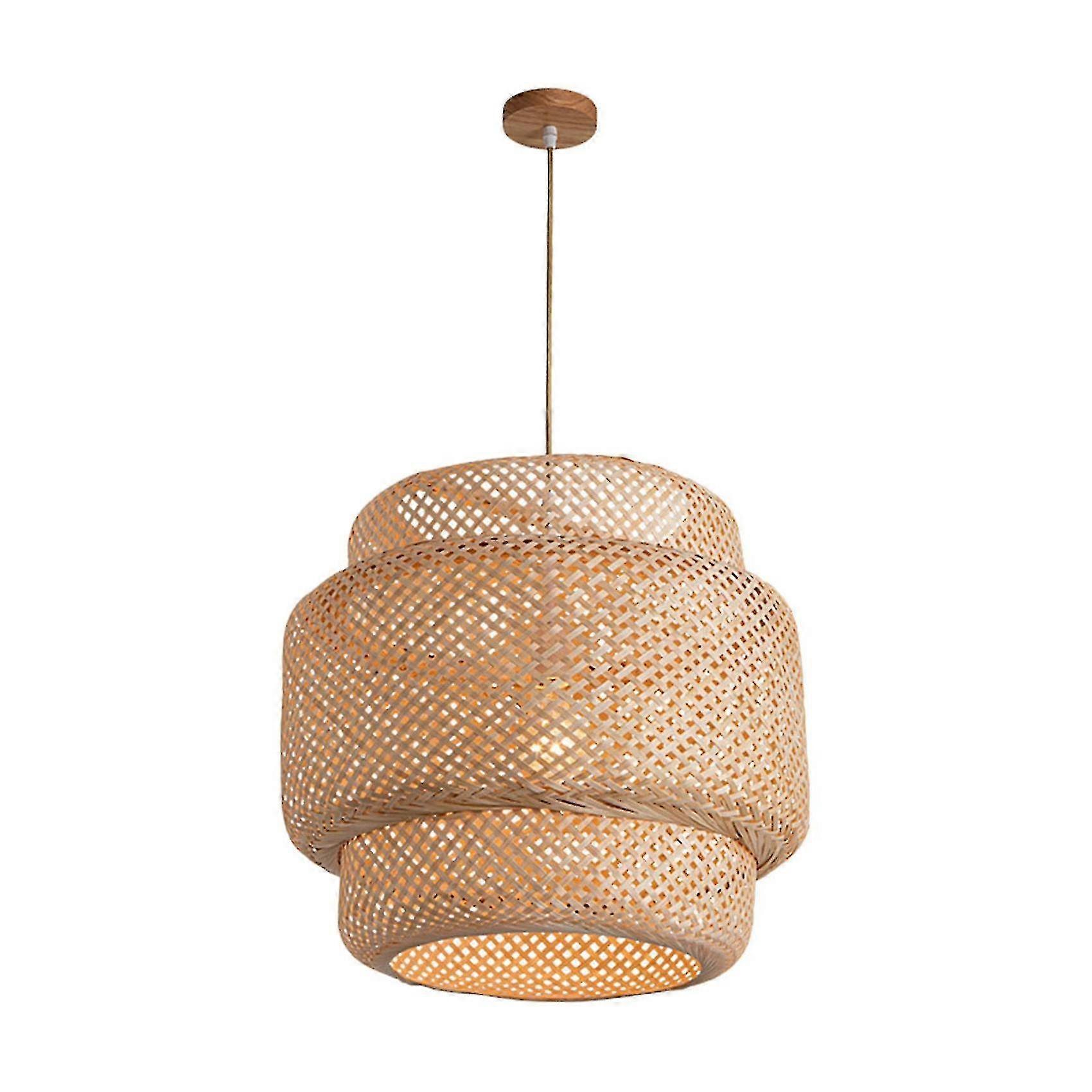 Retro Bamboo Pendant Light Hand Woven Japanese Style Ceiling Lamp for Cafe