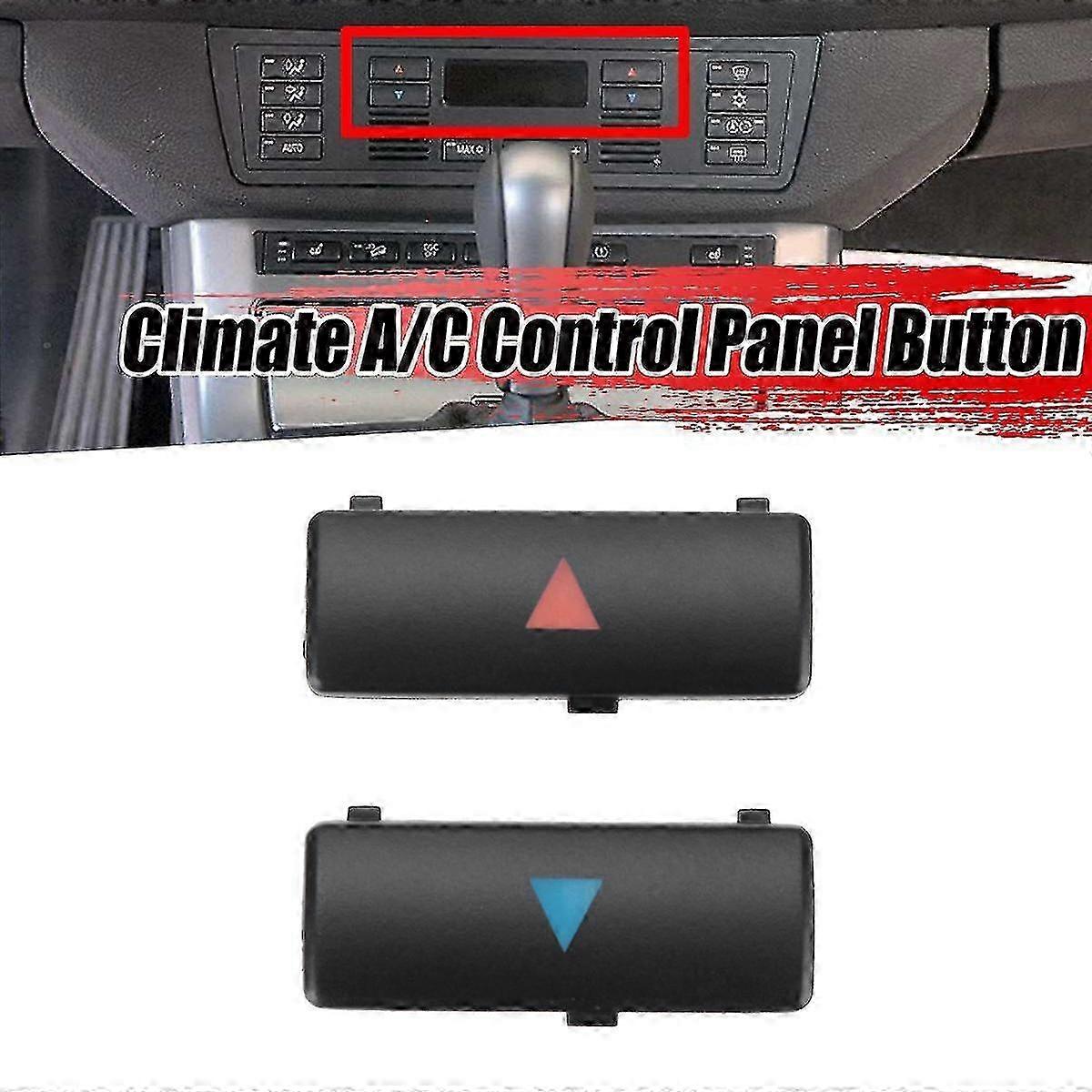 2pcs AC Temperature Control Panel Cover for BMW X5 E39 E53 525i Button Key