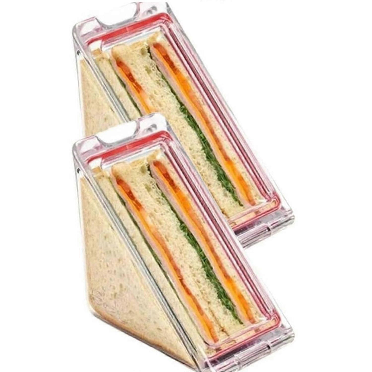 Triangle Sandwich Container Clear Plastic Sandwich Container 2Pcs