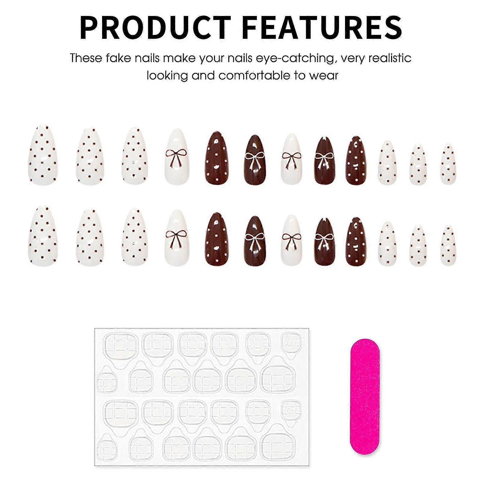 Retro Red White Resin Nail Extension Ultra-flexible Long Lasting Fake Nails for Girlfriend Wife Women and Girl