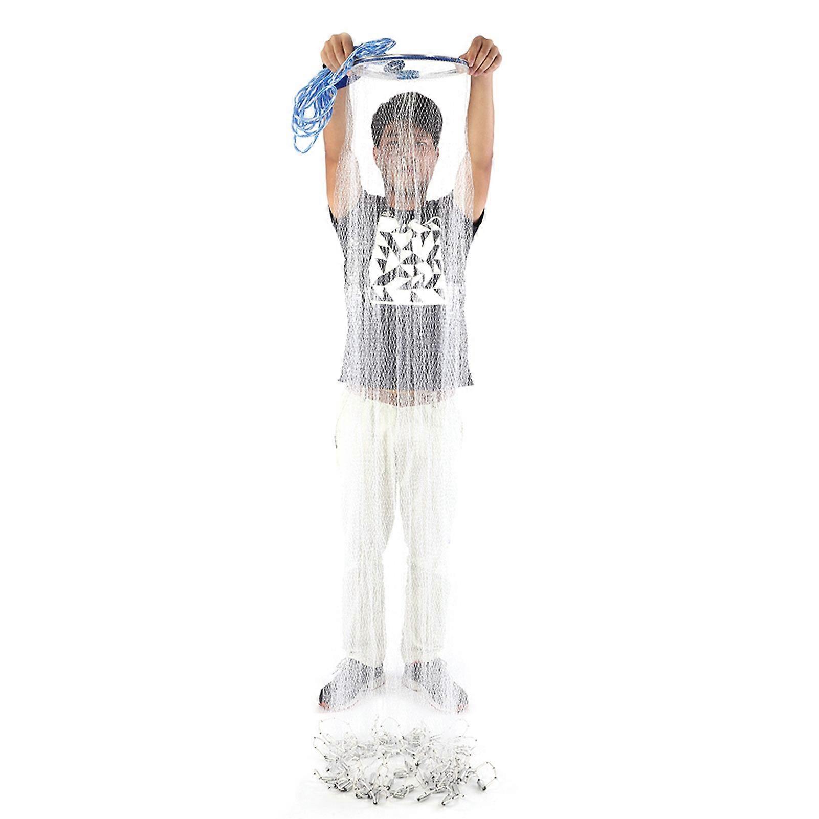 Outdoor Nylon Monofilament American Style Cast Hand Throw Fishing Mesh Net (4.8m)