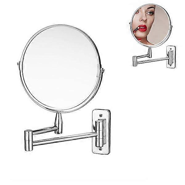 Bathroom Makeup Mirror LED Foldable Wall Mounted Bathroom 8 inch