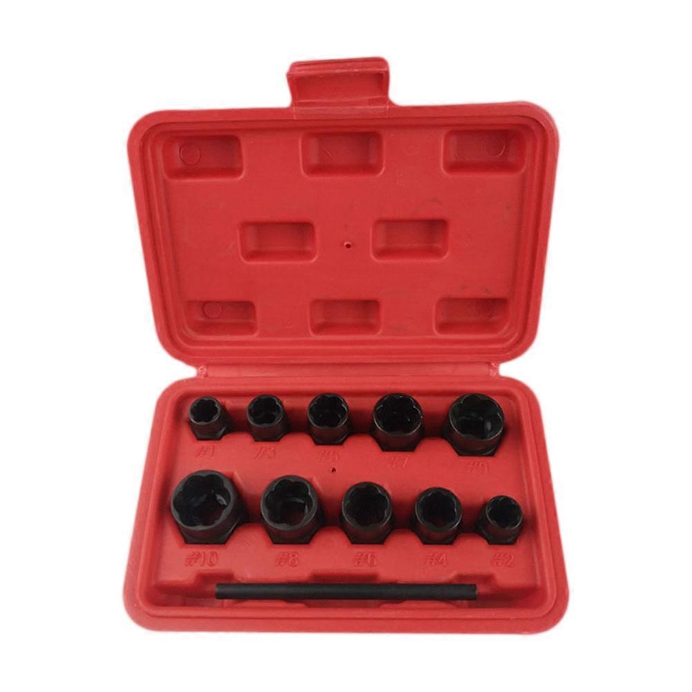 Stripped Nuts Remover 11Pcs Set for Extracting Hardness Nuts Easily