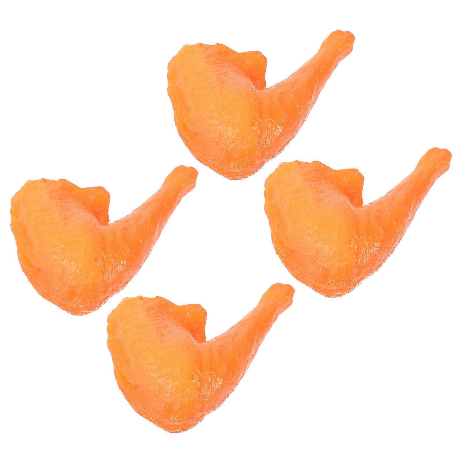 Funny Fried Chicken Toy Simulation Fried Chicken Models Play Kitchen Prop PVC Material Orange
