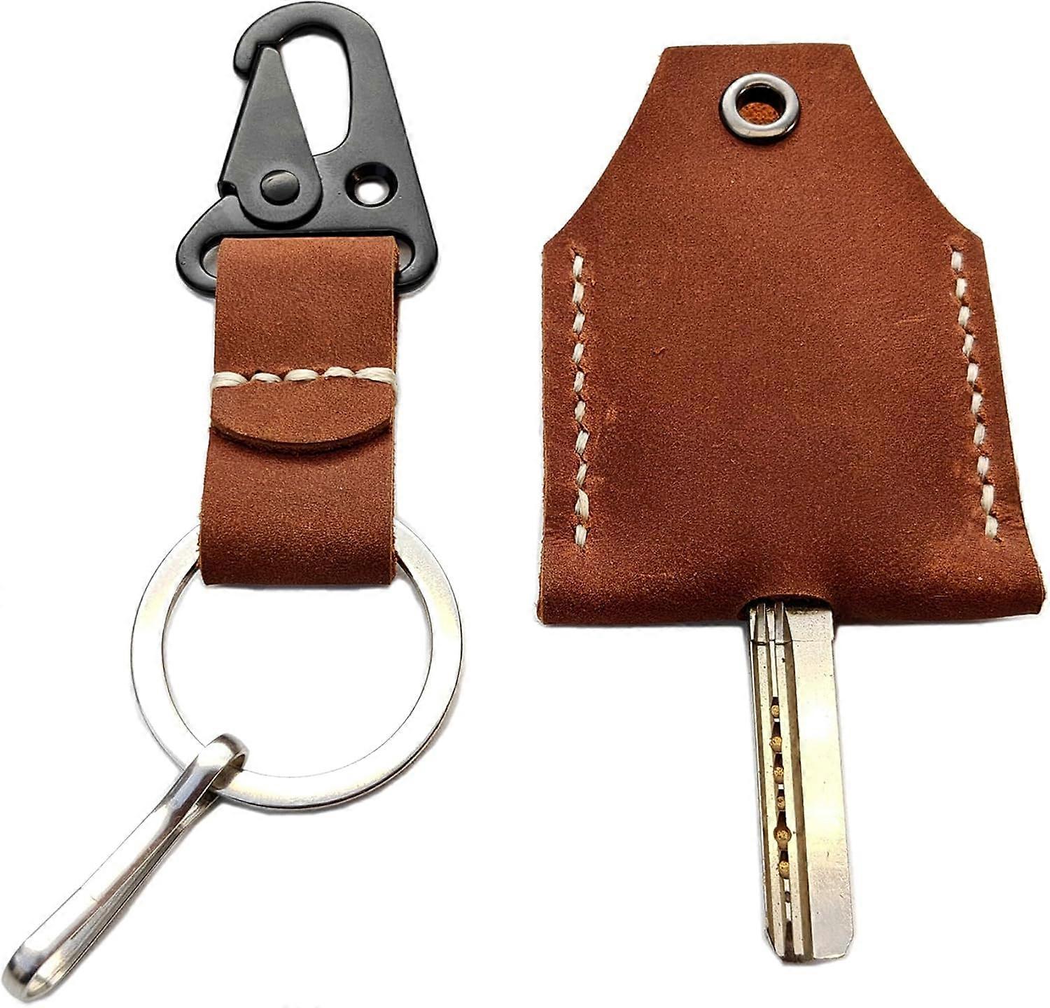 handmade leather key sleeve, leather keychain,Protective Key cover for Broken Key
