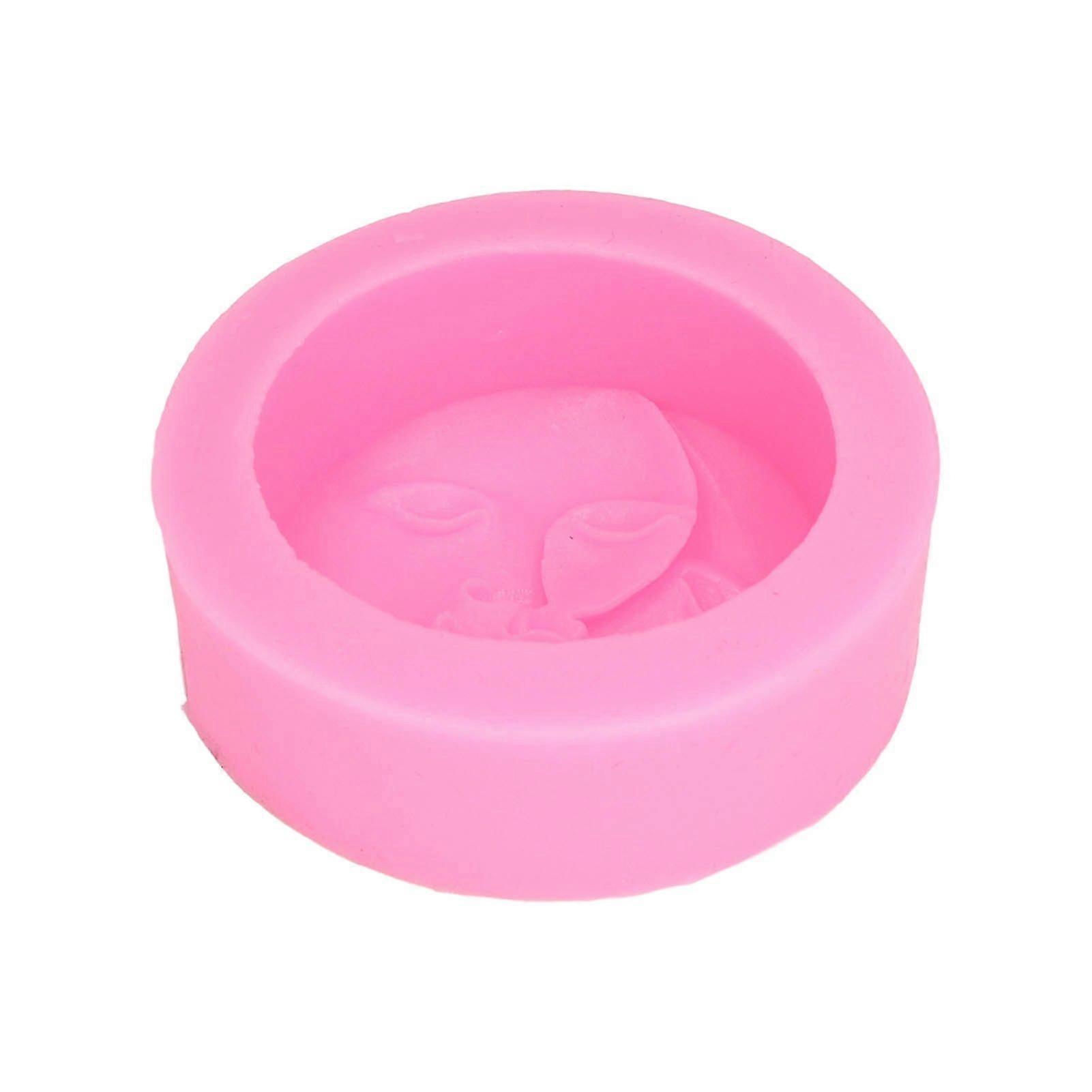 Silicone Mold Moon Face Round Hand Made Soap Cake Chocolate Fondant Silicone Mold