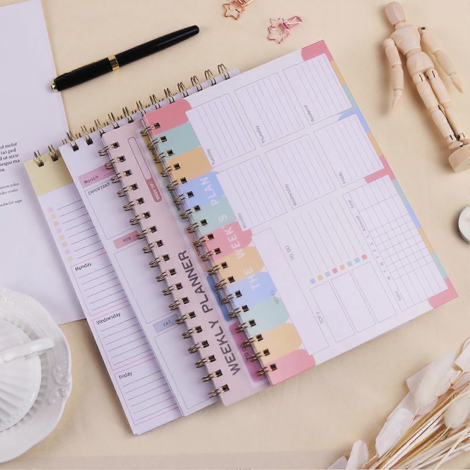 Xeyise Weekly Planner Notepad with 52 Undated Sheets Spiral Binding Weekly Desk Planner Pad Personal Organizer To-Do List Notepad