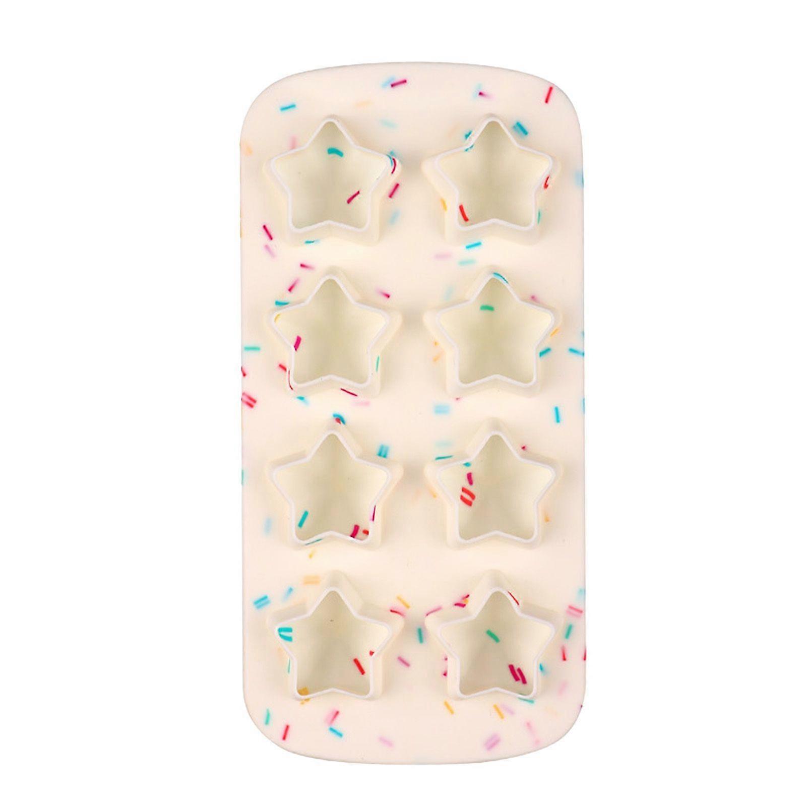 Star Shaped Ice Cube Mold Silicone 3D 5 Star Ice Cube Maker for Party Summer Candy Colours