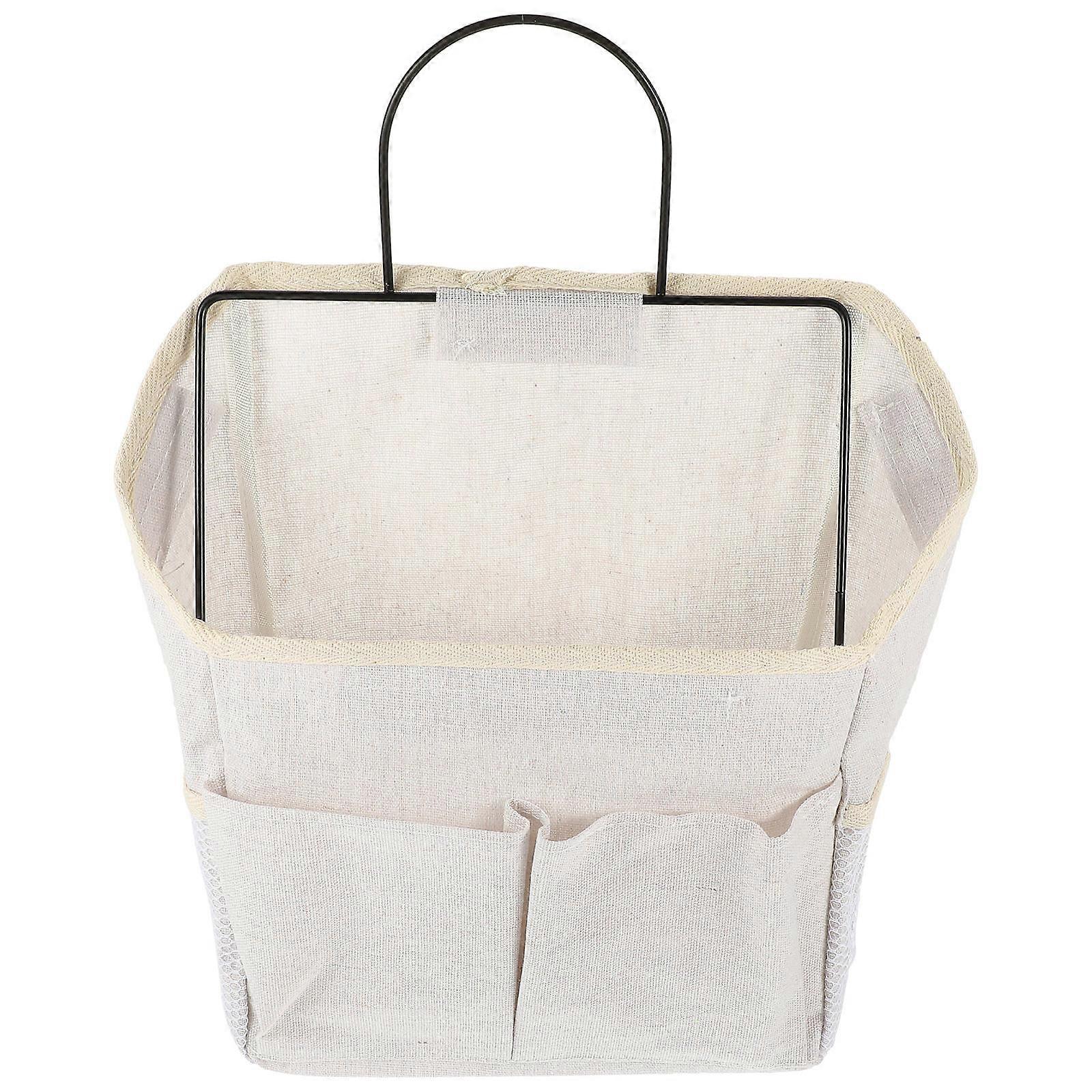 Beige Hanging Storage Bag Wall Organizer for Storage 6Pcs with Multiple Pockets