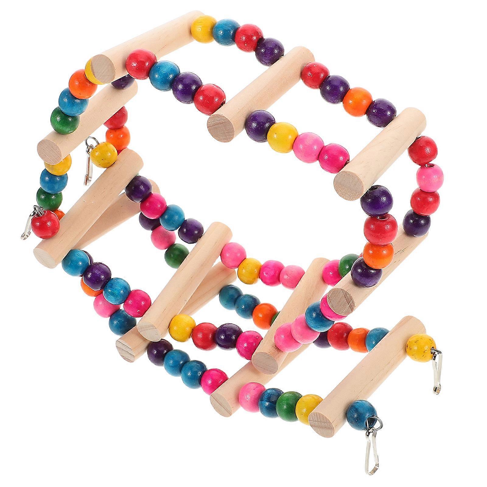 Durable Ladder Shape Bird Toy: Climbing And Chewing Swing For Cockatiels And Parakeets Perfect For Cage Enrichment 1Set