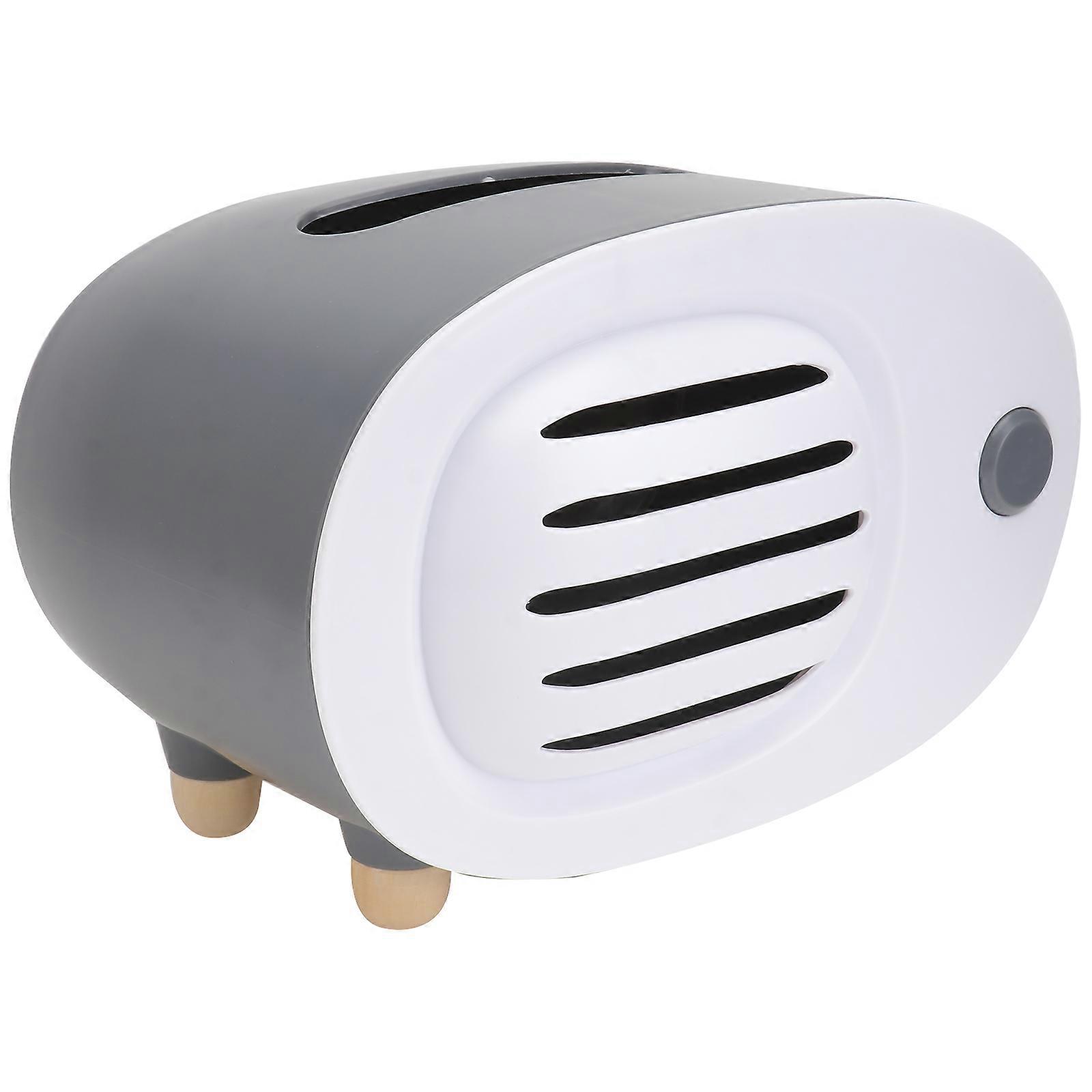Retro Radio Shaped Tissue Storage Box For Home Office Hotel Aesthetic White PP Wood 1Pc